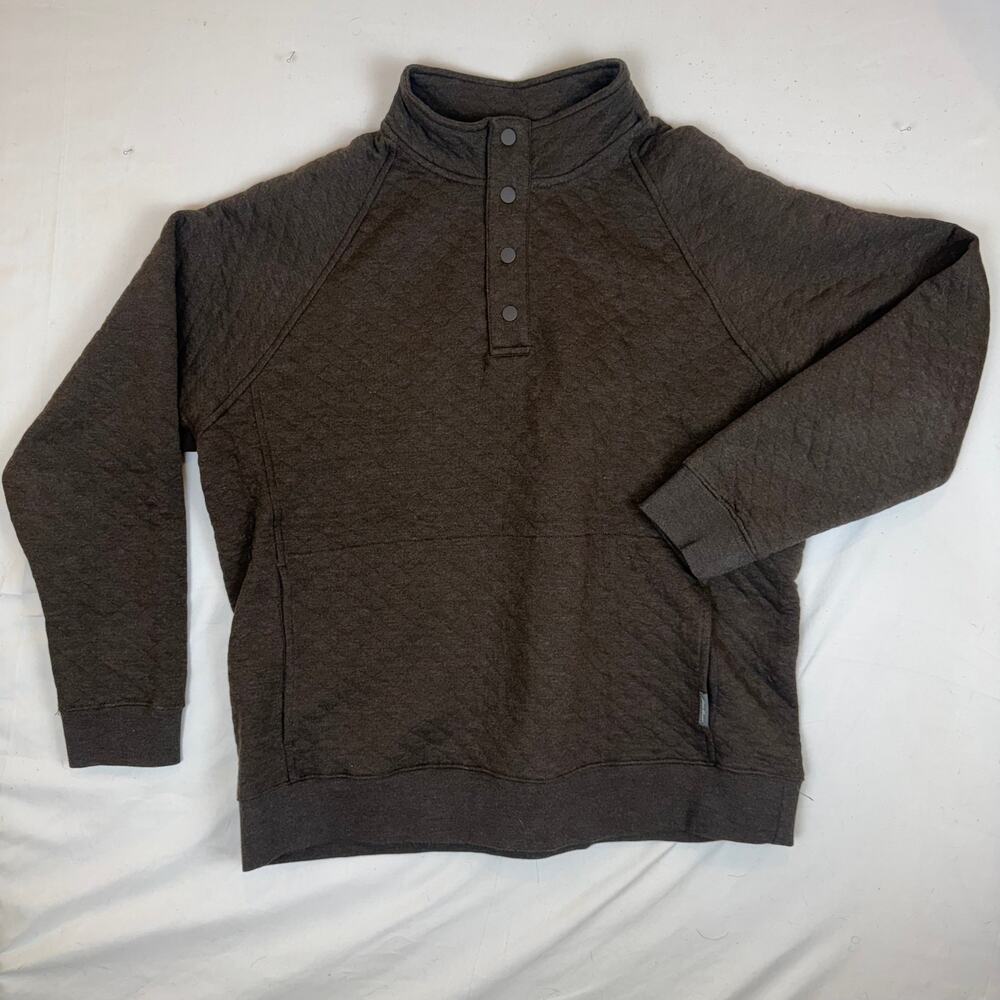 Eddie Bauer Men’s Brown Quarter Snap Pullover Sweatshirt Size L